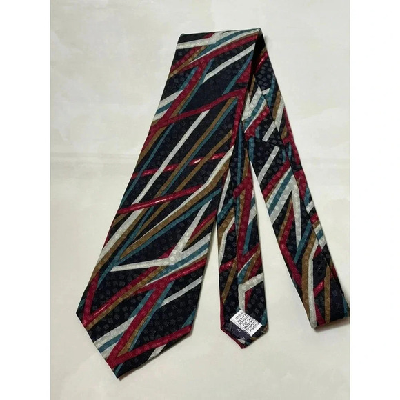 EMILIO PUCCI Mens Silk Tie Necktie Abstract Geometric Made in USA - Picture 1 of 4